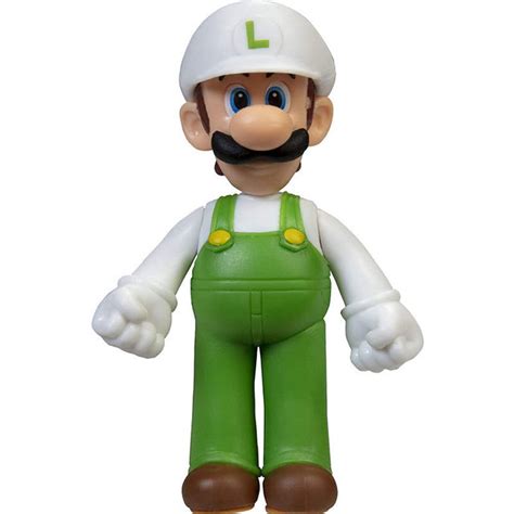 Action Figure Luigi Branco Super Mario Bros Boneco Colecionável