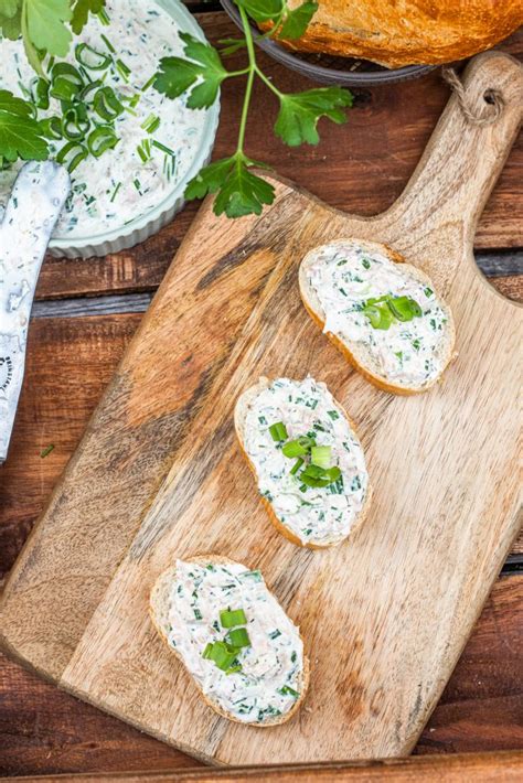 Thunfisch Dip Mit Frischk Se Fr Hlingszwiebeln Und Kr Utern