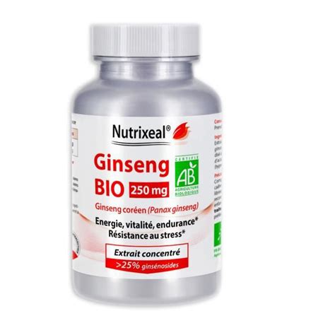 Nutrixeal Ginseng Bio 60 Gélules Contre Stress Cdiscount Santé