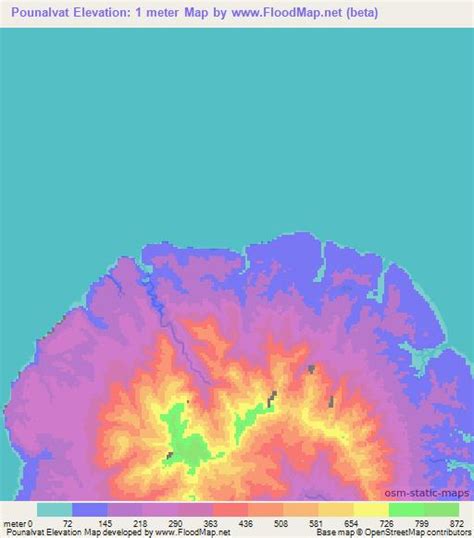 Elevation Of Pounalvatvanuatu Elevation Map Topography Contour