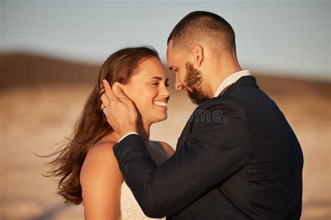 Love Wedding And Couple Hug In Nature Bonding And Embracing At Sunset