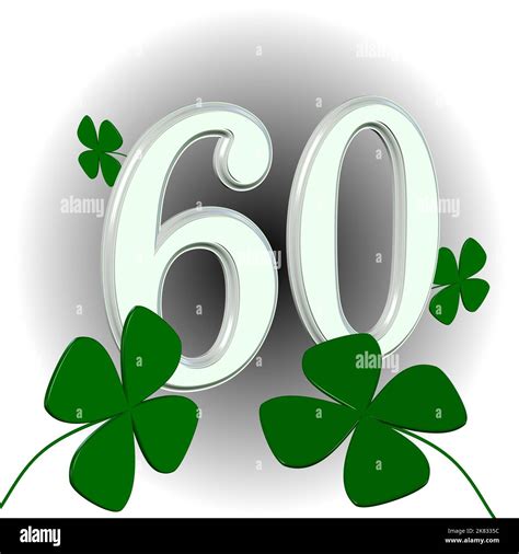 Anniversary, sixty years old, with shamrocks, 3d-illustration Stock ...