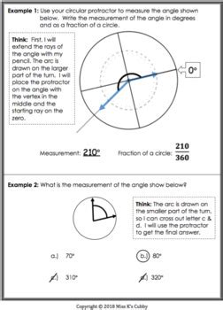 Measure Angles Circular Protractor Notes CCLS Practice Exit Slip