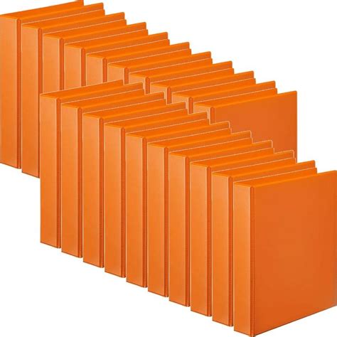 Marbig Clear View Insert Ring Binder Folder 2d 25mm A4 Orange 20 Pack