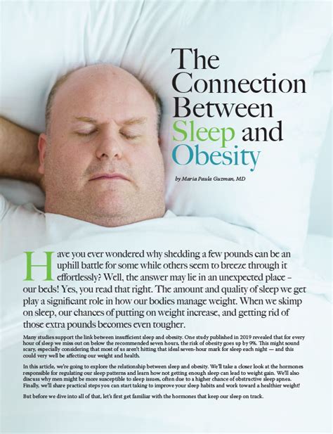 The Connection Between Sleep And Obesity Obesity Action Coalition