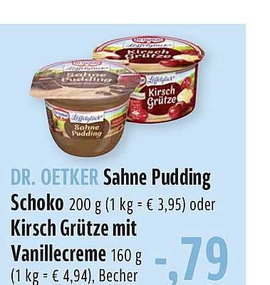 Dr Oetker Sahne Pudding Schoko Oder Kirsch Gr Tze Mit Vanillecreme