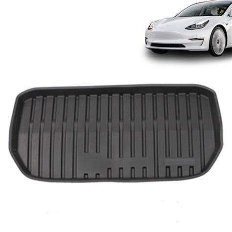 For Tesla Model Y Black Rubber Heavy Duty Tpe Front Trunk Mat Organizer