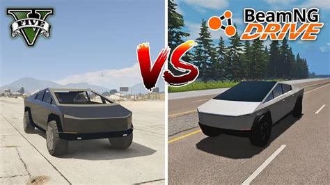 Gta 5 Tesla Cybertruck Vs Beamng Drive Tesla Cybertruck Where Is Better Gta 5 Tesla Gta