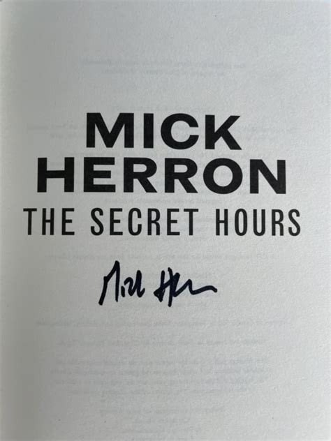 Mick Herron The Secret Hours SIGNED First Edition 2023