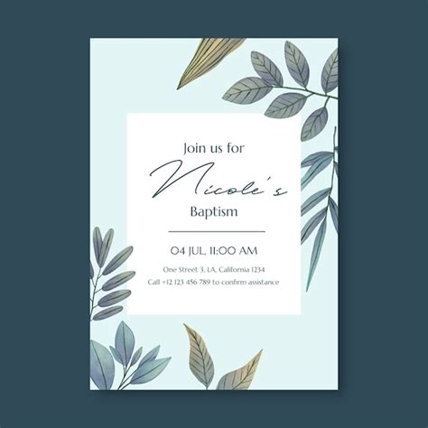 Dise O De La Plantilla De La Invitaci N Al Bautismo Vector Gratis