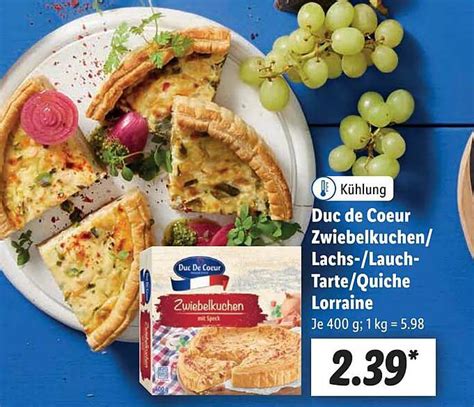 Duc De Coeur Zwiebelkuchen Lachs Lauch Tarte Oder Quiche Lorraine