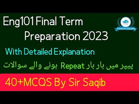 Eng Final Term Preparation Eng Final Term Preparation