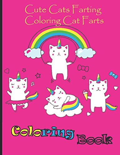 Cute Cats Farting Coloring Cat Farts Silly Cat Colouring Books Cats