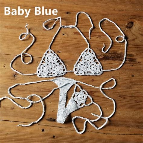 Crochet Mini Bikini Sunbathing Beach Micro Swimwear Cotton Sexy Lingerie Set EBay