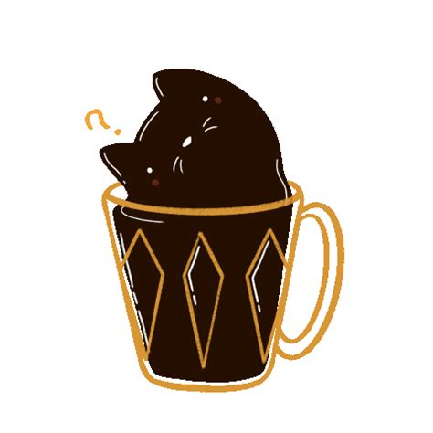 Omatian Giphyupload Cat Coffee Drink Sticker