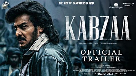 Kabzaa Official Trailer Release Date Upendra Kichcha Sudeep Sriya