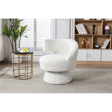 Tcbosik Swivel Cuddle Barrel Chair Modern Round Upholstered Accent