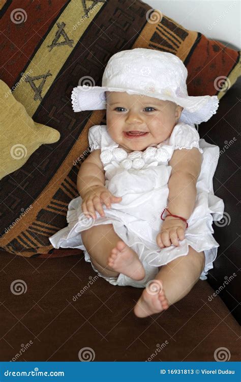 Smiling Baby in Dress stock image. Image of infant, cute - 16931813