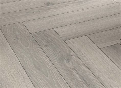 Laminate Herringbone 8x143x858 Mm Studioline Light Grey Natural