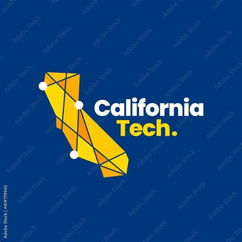 california technology tech geometric polygonal map logo vector icon ...