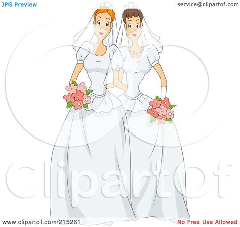 Royalty Free Rf Clipart Illustration Of A Lesbian Couple In Wedding