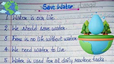 10 Lines On Save Water In English Essay On Save Water In English Save