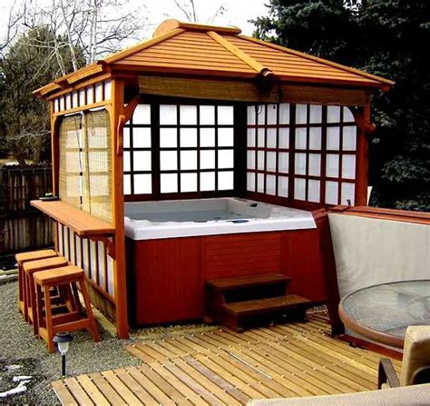 Proper Outdoor Hot Tub Designs For Your Private Relaxing Moment In