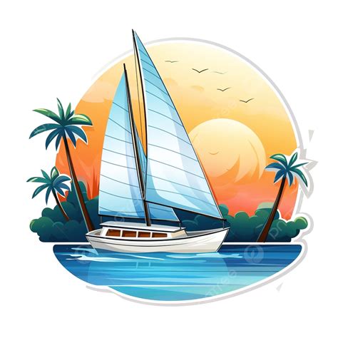 A Sailboat Png Sticker Illustration Sailboat Clipart Sticker Clipart