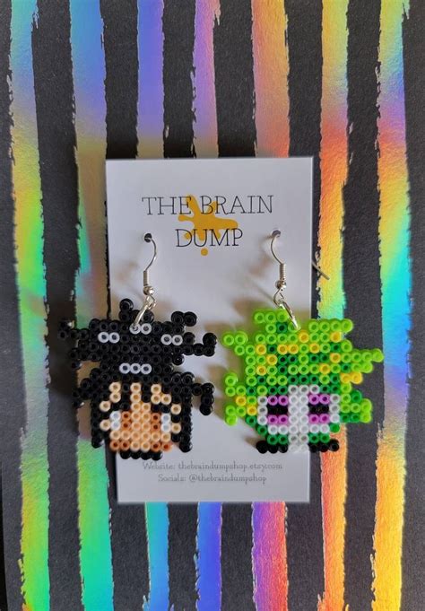 It S Showtime Mini Beetlejuice Inspired Perler Beads Dangle Earrings