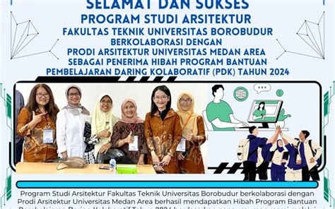 Program Studi Arsitektur Fakultas Teknik Universitas Borobudur Terpilih