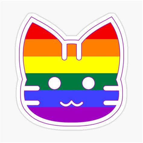 Gay Cat Sticker Sticker By Jubgougwr Redbubble