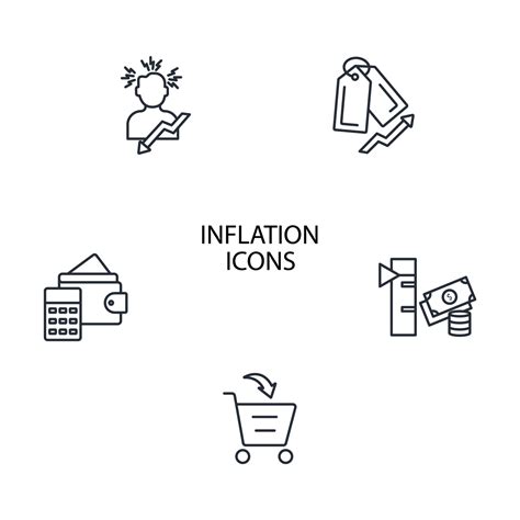 conjunto de iconos de inflación elementos de vector de símbolo de