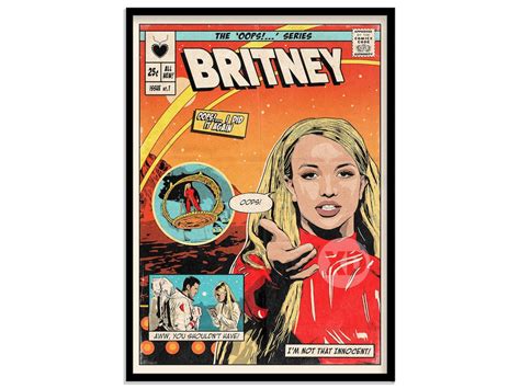 Britney Spears Oops I Did It Again Vintage Comic Cover Art Print Etsy