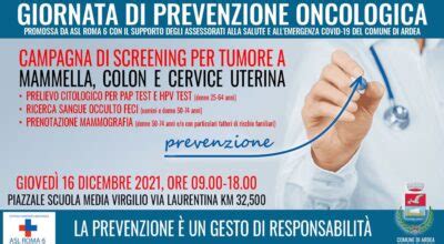 Comune Di Ardea Campagna Di Screening Oncologici Nel Comune Di Ardea