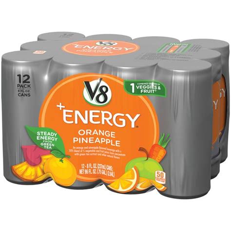 V8 Energy Orange Pineapple 12pk Hy Vee Aisles Online Grocery Shopping