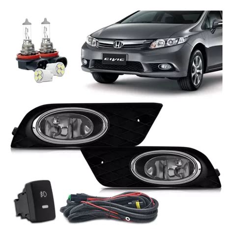 Kit Farol De Milha Neblina Auxiliar Honda Civic 2012 2013 14