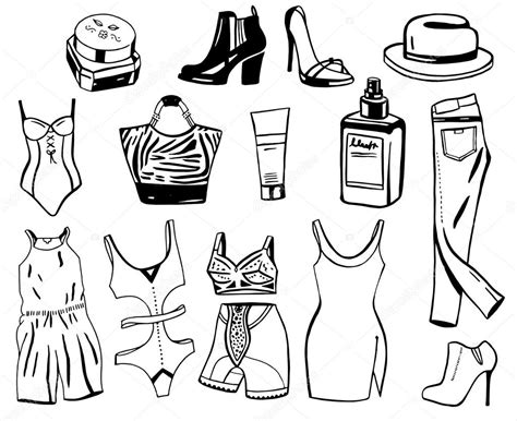 Fashion Hand Drawn Doodle Set Stock Vector Alptekin