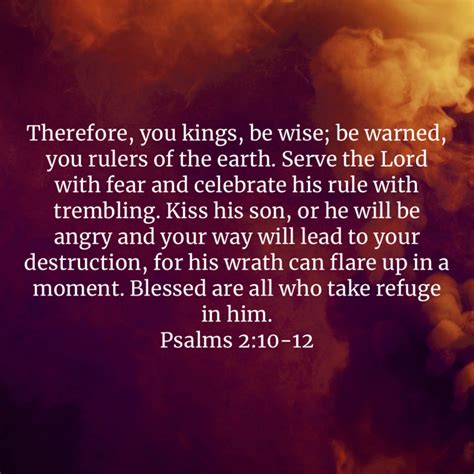 Psalms Therefore You Kings Be Wise Be Warned You Rulers Of