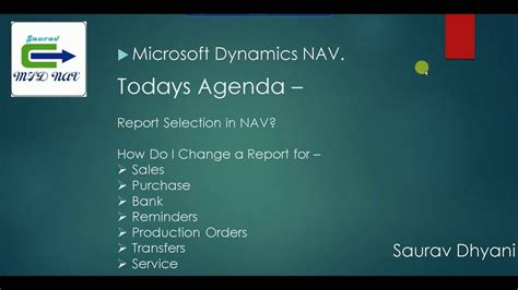 How To Use Report Selection In Microsoft Dynamics Nav Youtube