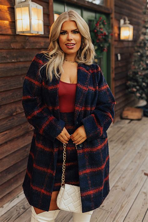 Fall Frenzy Plaid Coat Curves • Impressions Online Boutique