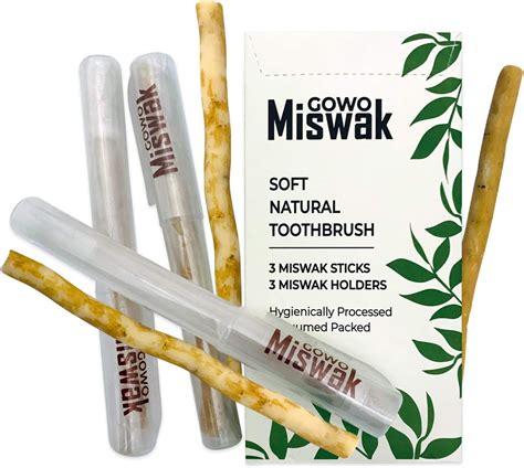 Buy GOWO 3 Pack Miswak Sticks And Holders Natural Teeth Whitening Kit