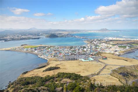 城山日出峰 火山锥 在济州岛的视图照片 正版商用图片1hd9a1 摄图新视界