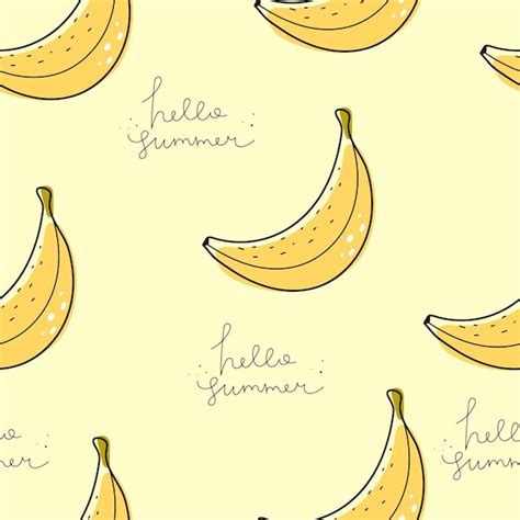 Premium Vector Seamless Pattern With Cartoon Bananas