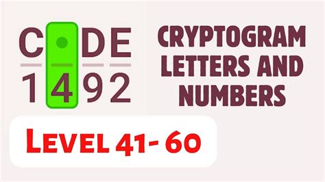 Cryptogram Letters And Numbers Level Answers Youtube