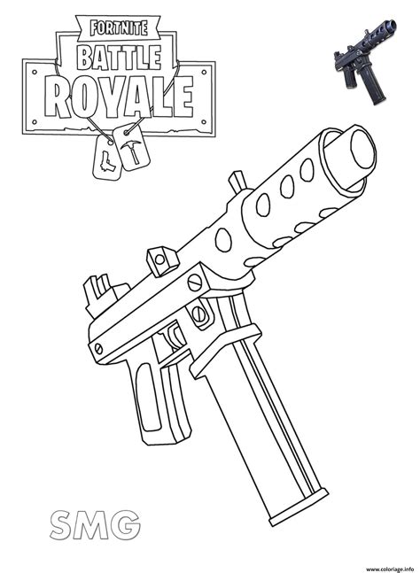 Coloriage Machine Pistol Fortnite JeColorie