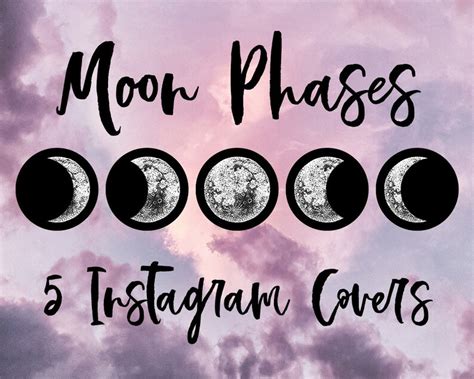 Moon Phases Instagram Story Highlight Icons Yoga Boho Insta | Etsy