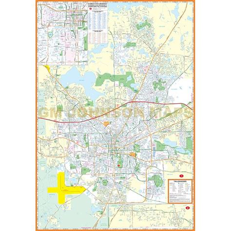 Tallahassee Florida Street Map Gm Johnson Maps