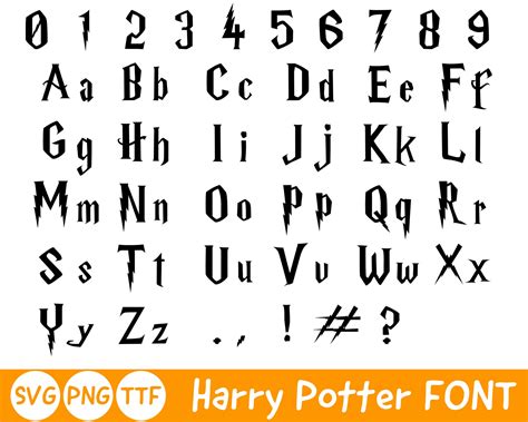 Harry Potter Font Svg Wizard Font Svg Ttf Format Etsy