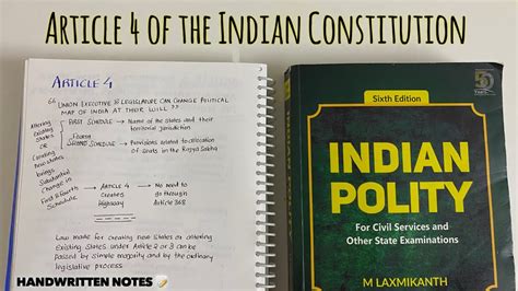 Article 4 Of Indian Constitution Explained With Handwritten Notes Youtube