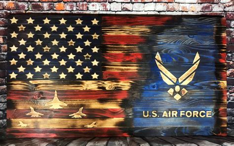 Air Force American Flag Wall Hanging Wood Flag Etsy American Flag Wall Hanging American